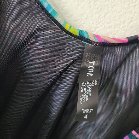 Torrid Active Wireless Mesh High Neck One Piece Swimsuit Plus Size 4X Le… - Picture 9 of 11